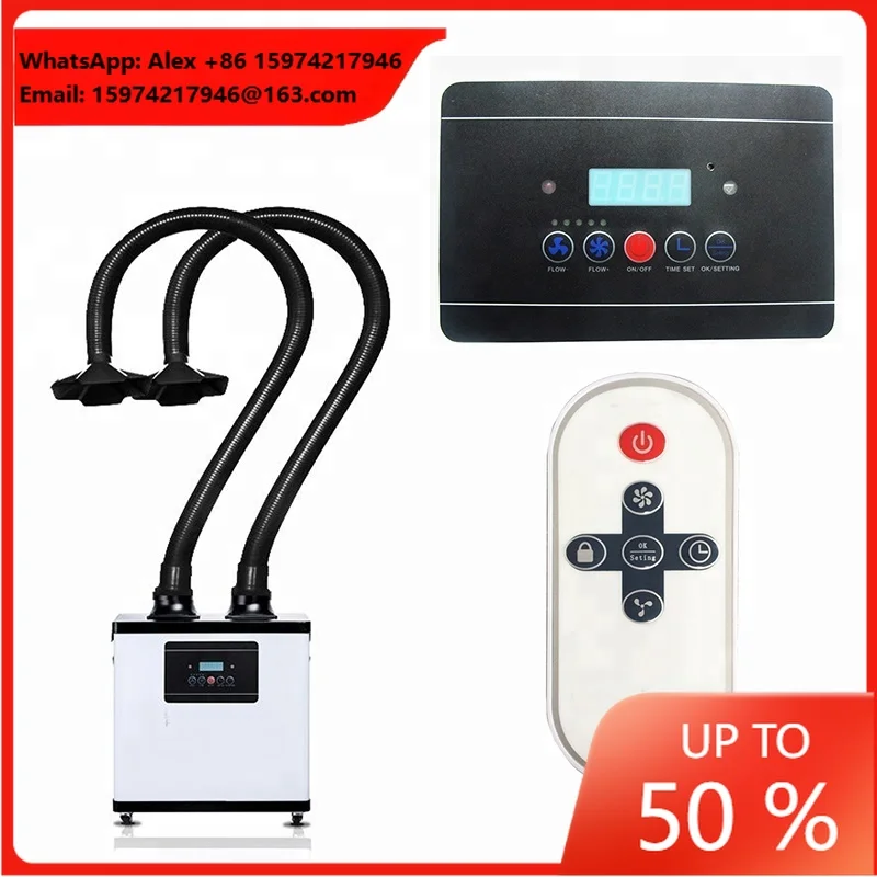 210W Nail Dust Collector For Beauty Salon Double Fan Fume Extractor For Hair Keratin