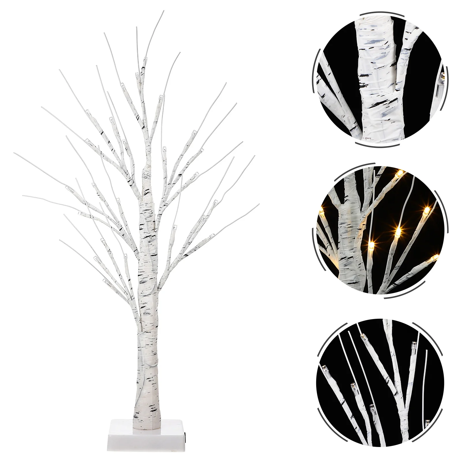 

Christmas Tree Lights Indoor LED Birch Table Lamp Desk Small Night Lighted White