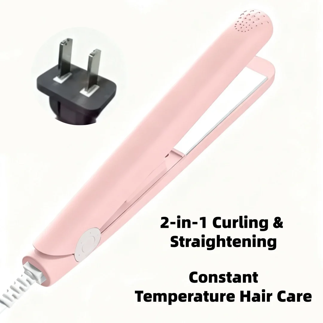 289--Small Hair Straightener & Curler  Mini Portable Flat Iron for Bangs, Students, Straightening & Curling