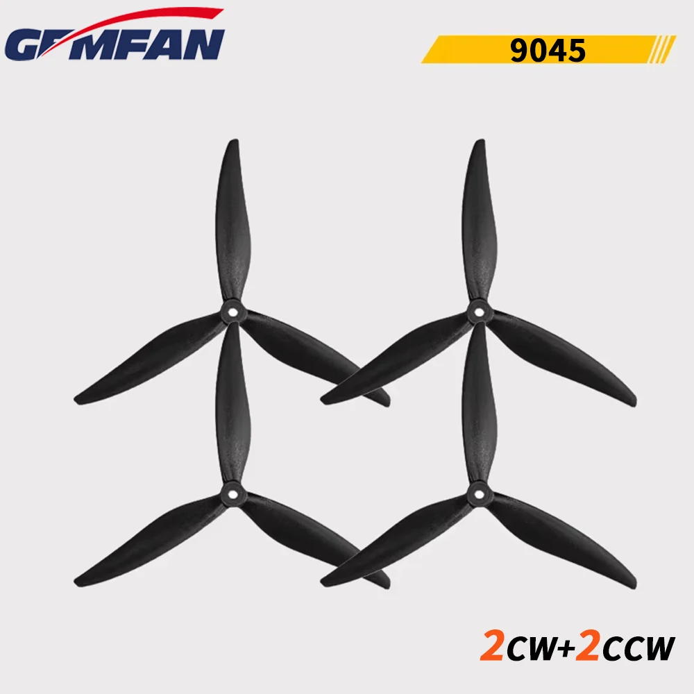 4PSC(2CW+2CCW) Gemfan Cinelifter 9045 9X4.5X3 3-Blade Glass Fiber Nylon Propeller for 9inch Multirotor FPV MarcoQuad Drone Parts