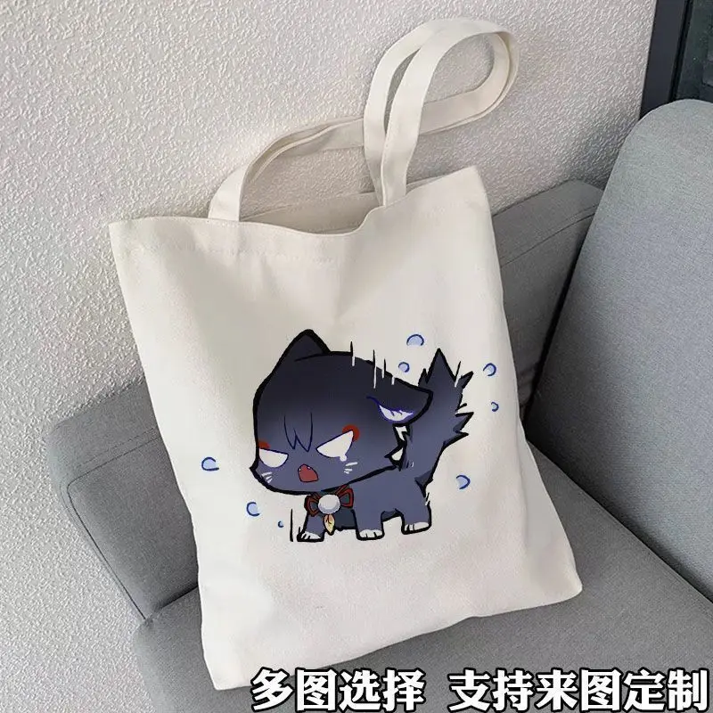Genshin Impact Merchandise Canvas Wanderer Q Version Scaramouche Student Large Capacity Class Shoulder Handheld Book Bag Ani