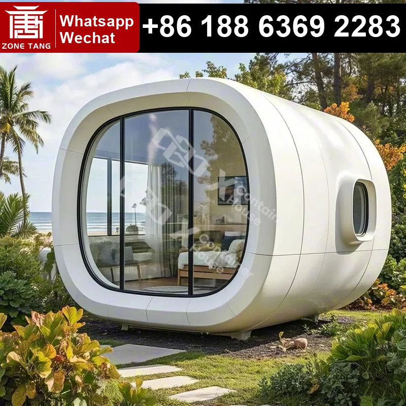 

Sleek Precast Cottage Contemporary Luxury Apple Capsule Home Cabins Mobile Prefab Modular Ecohouse Shipping Homestead Industrial