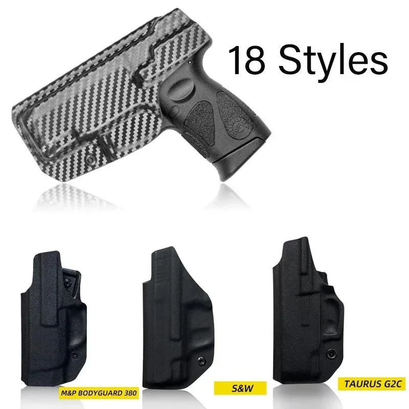 IWB Kydex Carbon Fiber Holster Fits for：GLOCK 17/22/31/43，M&P BODYGUARD 380，TAURUS G2c and so on