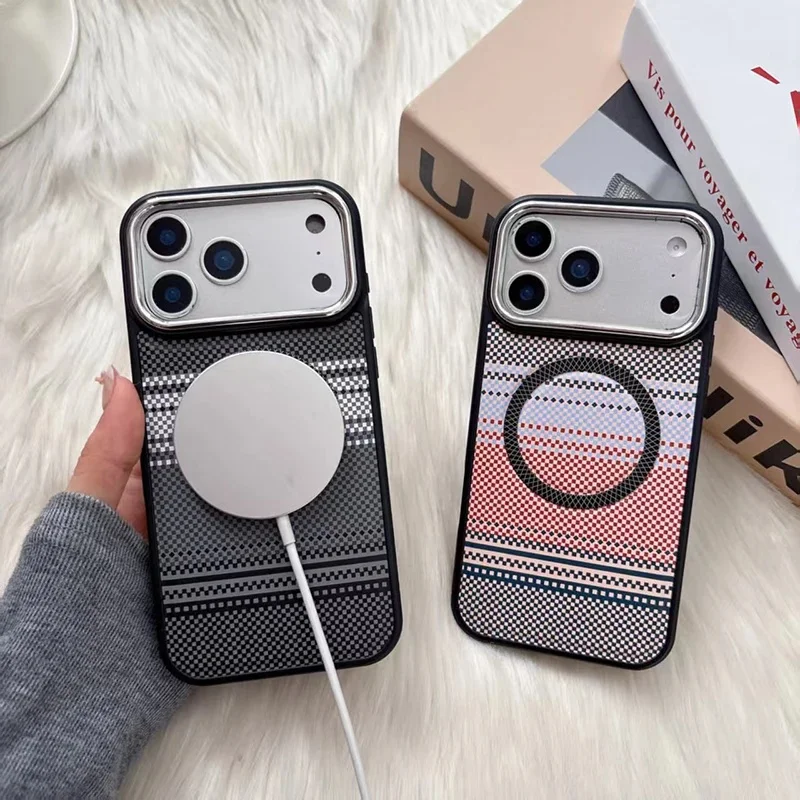 New Woven Magnetic Phone Case Suitable for iPhone 17 13 14 15 16 Pro Max Air Wireless Charging Shockproof Phone Protection Case