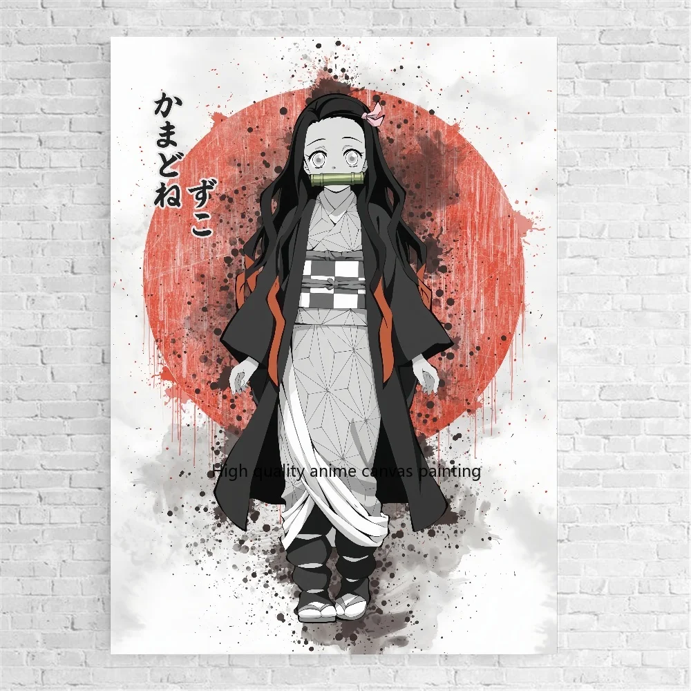 Demon Slayer Klassieke Aquarel Inkt Schilderij Canvas Schilderij Anime Karakter Posters Hd Wall Art Foto Home Room Decoratie