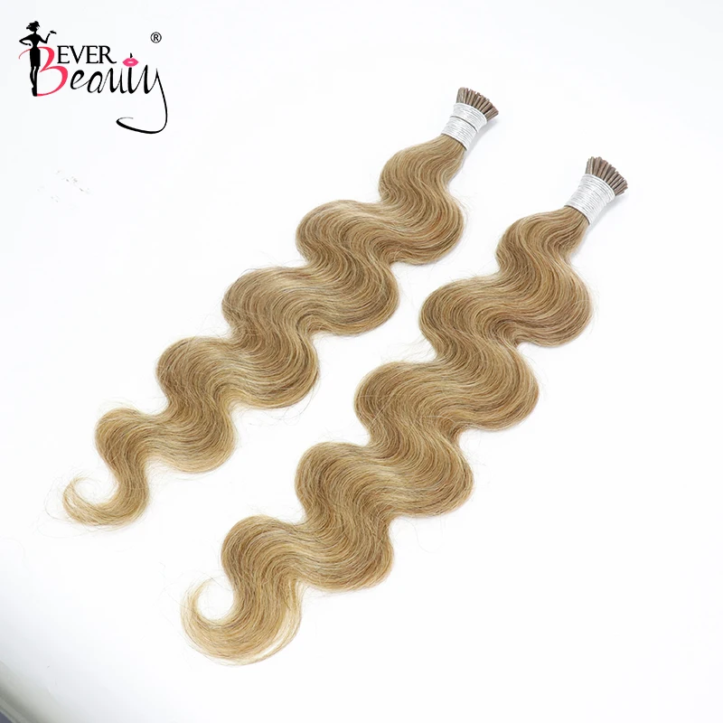 

Pure #27 Color Body Wave I Tip Microlinks Hair Extension Human Hair Brazilian Virgin Bulk Hair Blonde For Black Women EverBeauty