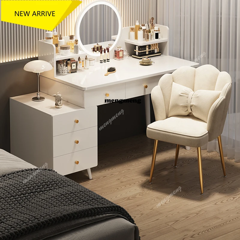 

M138 White Cream Vanity Table Accent Nordic Luxury Designer Modern Aesthetic Dressing Table Cute Makeup Penteadeira Salon Furnit