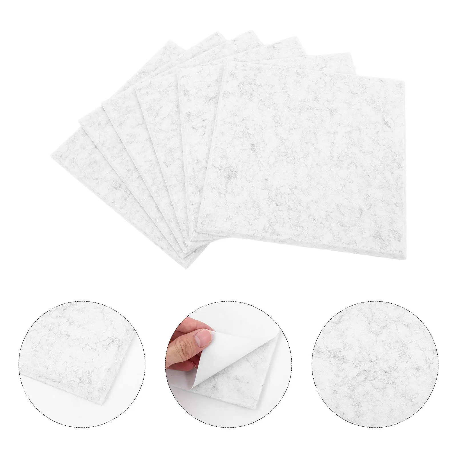 

6Pcs Felt Cork Boards White 30x30cm Bulletin Board Wall Display Photo Pin Message Board White Felt Pads