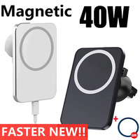 40W Magnetic Wireless Car Charger for MacSafe iPhone 15 14 13 12Pro Max Xiaomi Samsung Magnet Air Vent Mount Phone Holder Stand