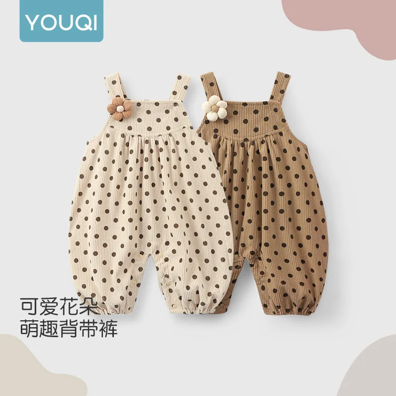 

【Youqi】Chinese Baby Autumn Overalls for Boys and Girls, One-Piece Romper, Toddler Outdoor Clothing, Cute Crawling Suit