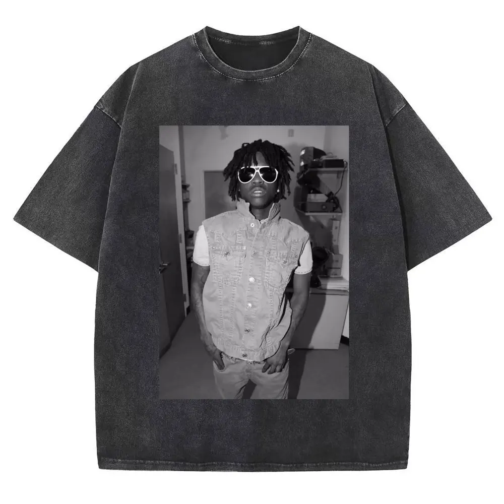 

Washed Chief Keef Music Poster Print T Shirts Men Women Fashion Vintage Hip Hop Short Sleeve Cotton Casual Oversized Tee Shirts