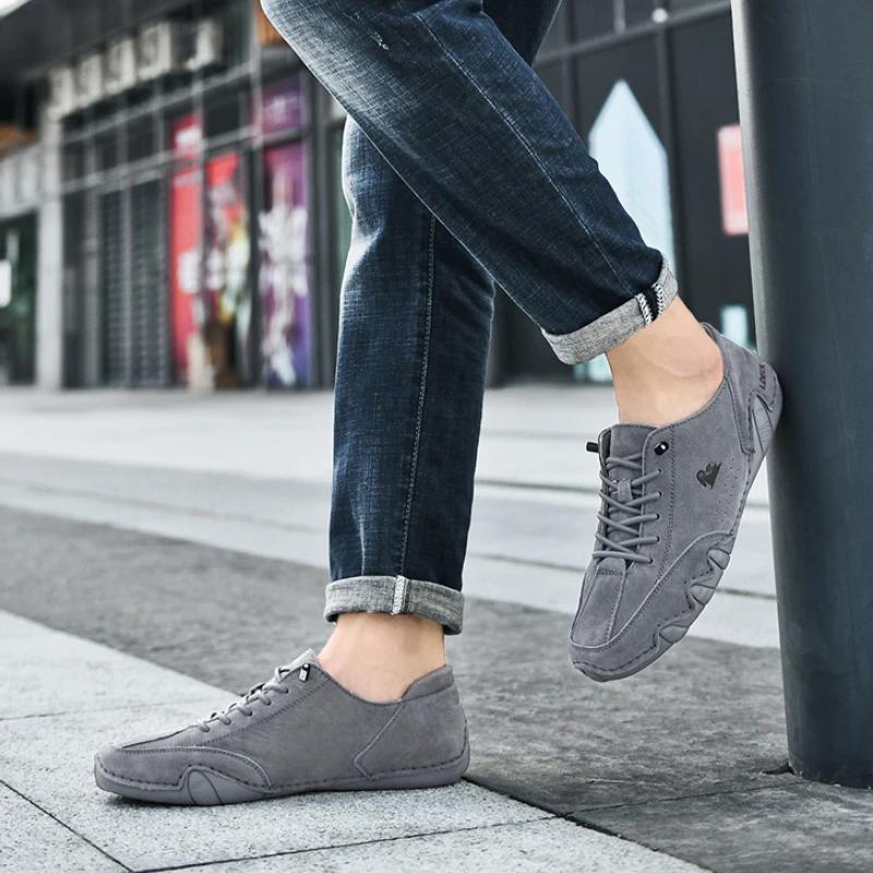Men Leather Casual Shoes Free Shipping Sneakers Low Top Comfortable Italian Mens Shoes Luxury Designer Loafers Moccasin Shoe Man
