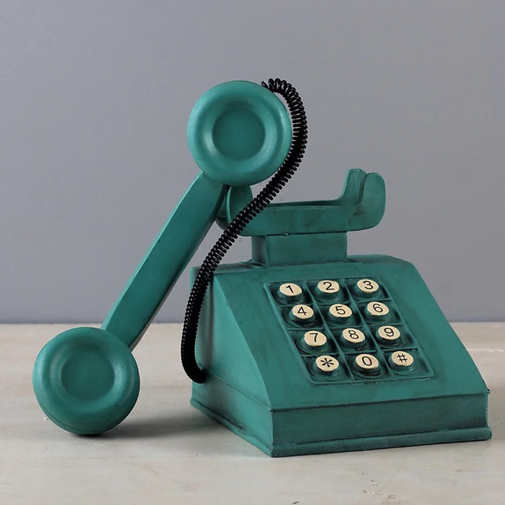 

1Pcs Retro Telephone Saving Pot Green Resin Vintage Piggy Bank Home Adornment Creative Money Container Kids Saving Jar