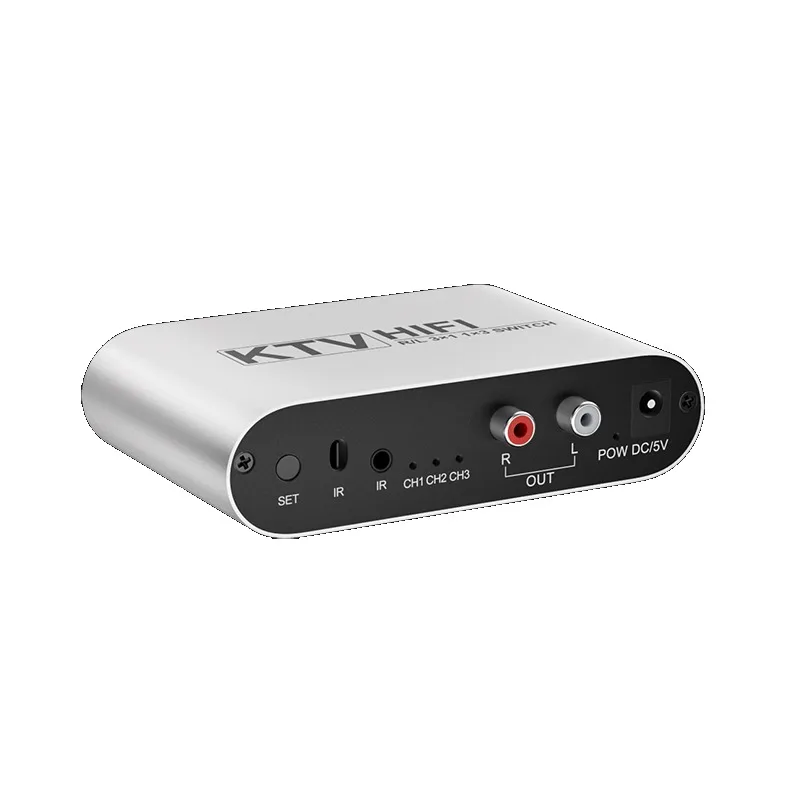 Audio Signal Switcher 3-in-1-out AV Red and White Left and Right Channels Three in One Converter Splitter