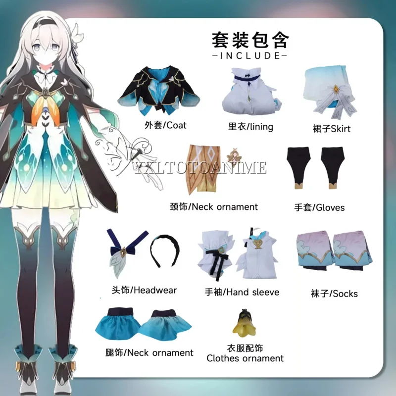 Honkai Star Rail Firefly Costume Cosplay Set completo abiti uniforme Firefly Cosplay parrucca scarpe Costume