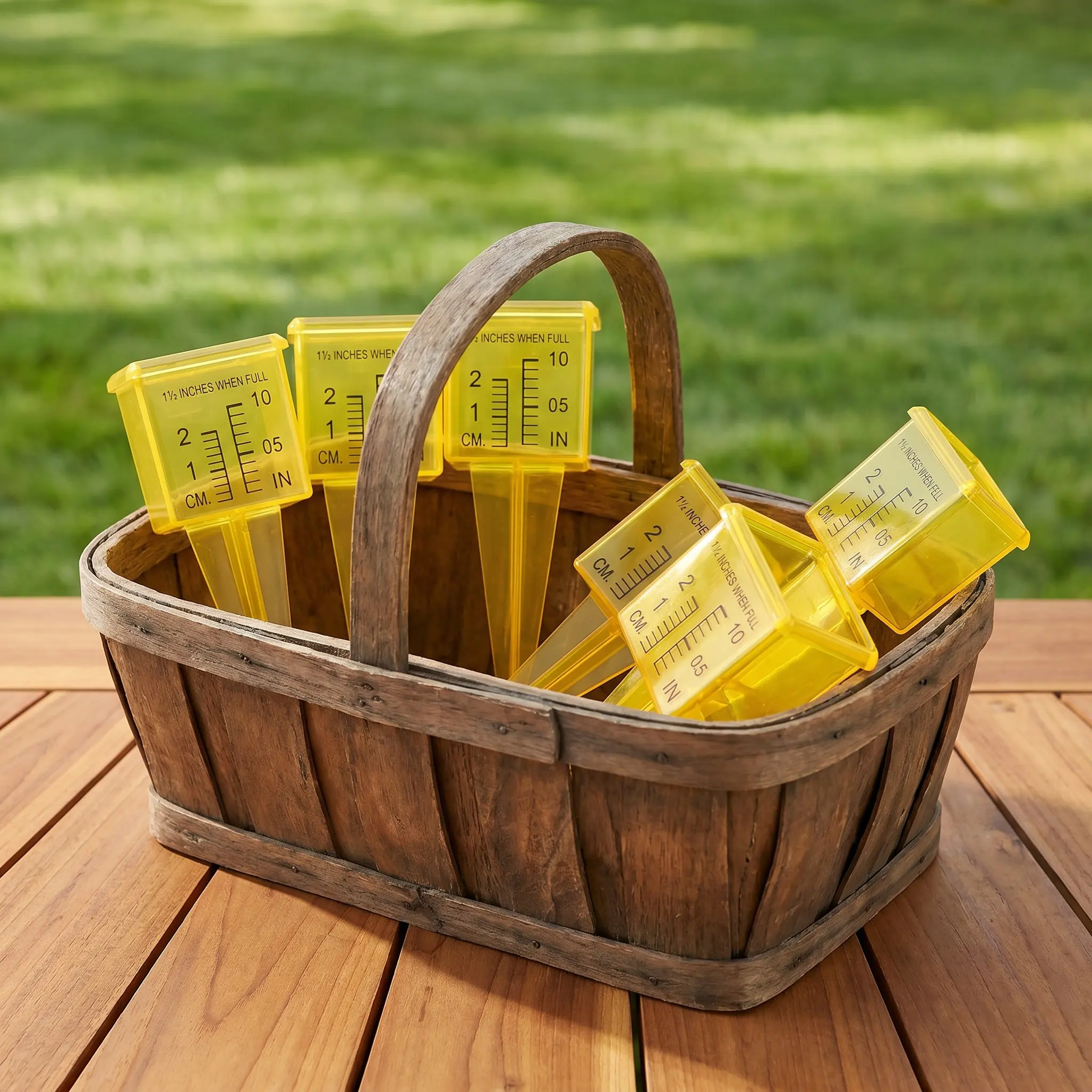 12 Pcs Durable Plastic Rain Gauge Lawn Sprinkler Accurate Backyard Water Garden Measuring Tool Yellow