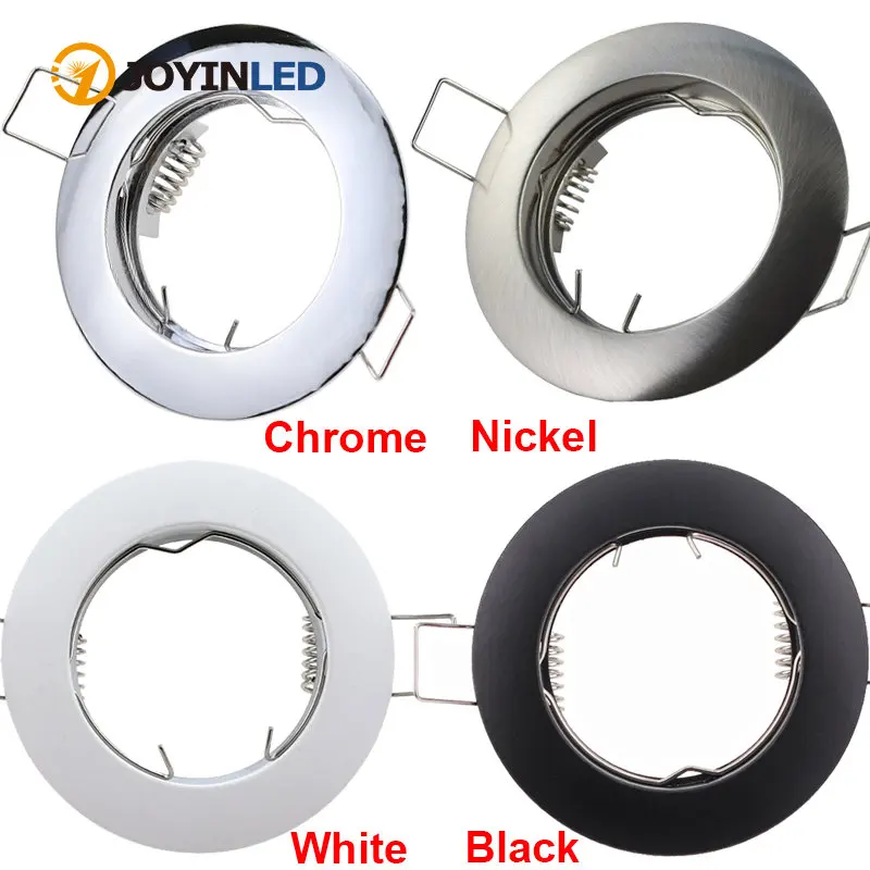 

10pcs Factory Prices Recessed LED Ceiling Downlight Frame Gu10 Mr16 Halogen Led Spot Light Fixtures White Black Nickel for Hotel