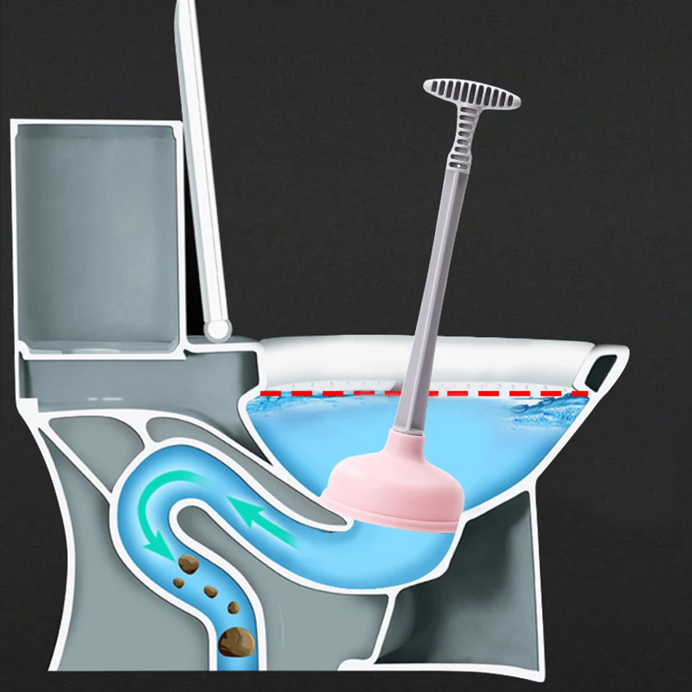 

2pcs Pipe Cleaner Toilet Repair Tool Premium Suction Cleaning Handle Comfortable Office Hotel Use Clog Remover