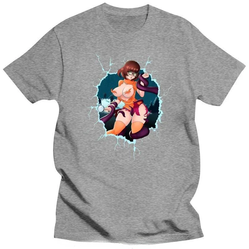 Printed T-Shirt Summer Short Sleeve Cotton Tees Tops Streetwear New Men funny Anime Velma Tentacles Velma Dinkley T Shirt cotton