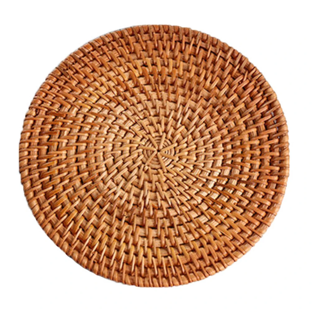 20Cm Rattan Handmade Round Coaster Insulation Pot Mat Placemat Kitchen Coaster Tea Ceremony Accessories