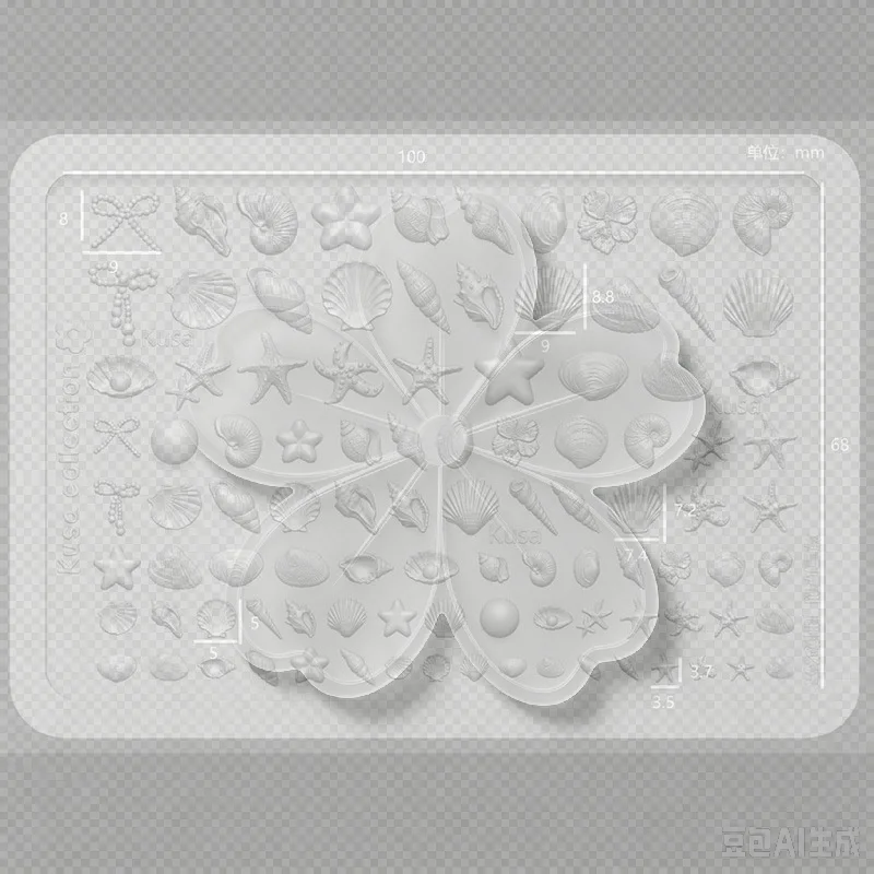 Silicone Nail Art Stamping Mold With Ocean Seashell Starfish Star Moon Bow Designs Durable For Home DIY Nail Salon Decoration