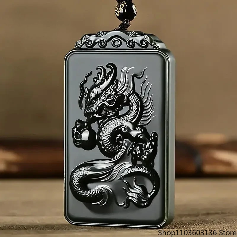

Natural Hetian Jade Tower Green Fine Material Dragon Line World Pendant Finely Carved Zodiac Dragon Men and Women Lucky Amulet