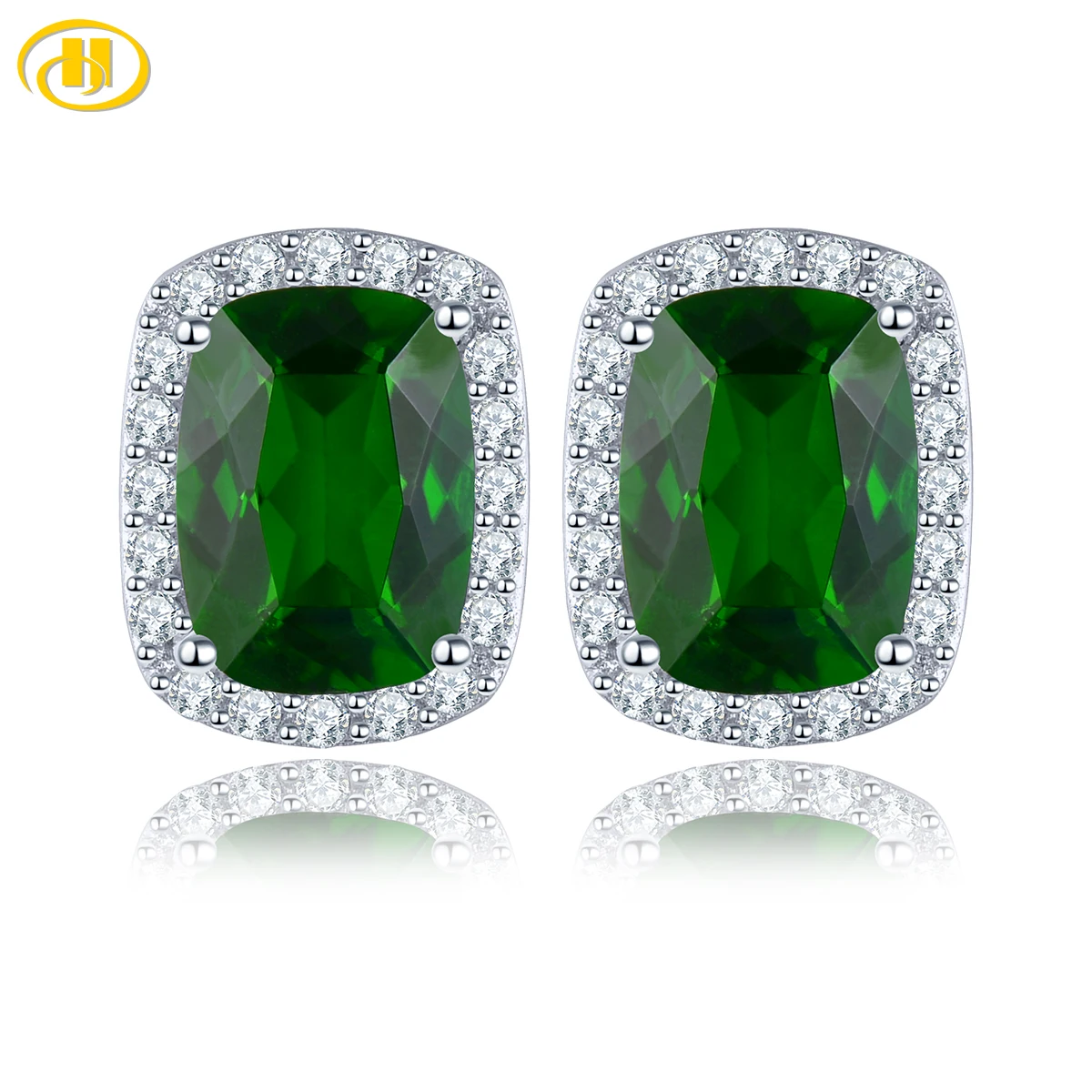 

Серьги-гвоздики из стерлингового серебра с натуральным хром Diopside, 1,78 карата, натуральный драгоценный камень Deel, зеленые летние украшения S925, женские подарки