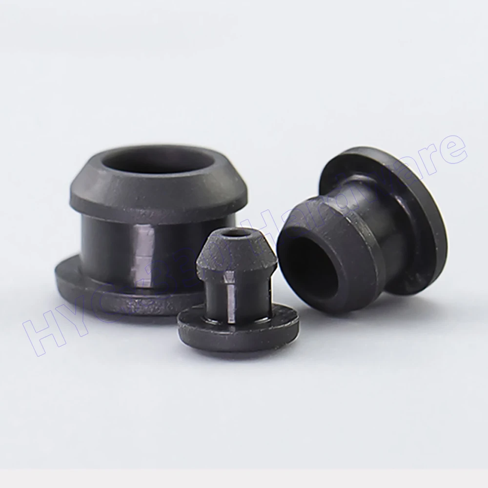 Bouchon de trou en caoutchouc de Silicone, 4 pièces, joint encliquetable, Inserts de joint en forme de T, embouts d'obturation, bouchon 2.5 3 3.5 4 4.5 - 12mm noir