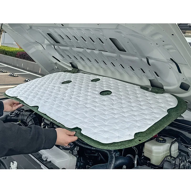 Front Engine Soundproof Cotton Insulation Pad With Buckle Reduce Noise Automobile Accessories For Toyota Prado LC250 2024-2025