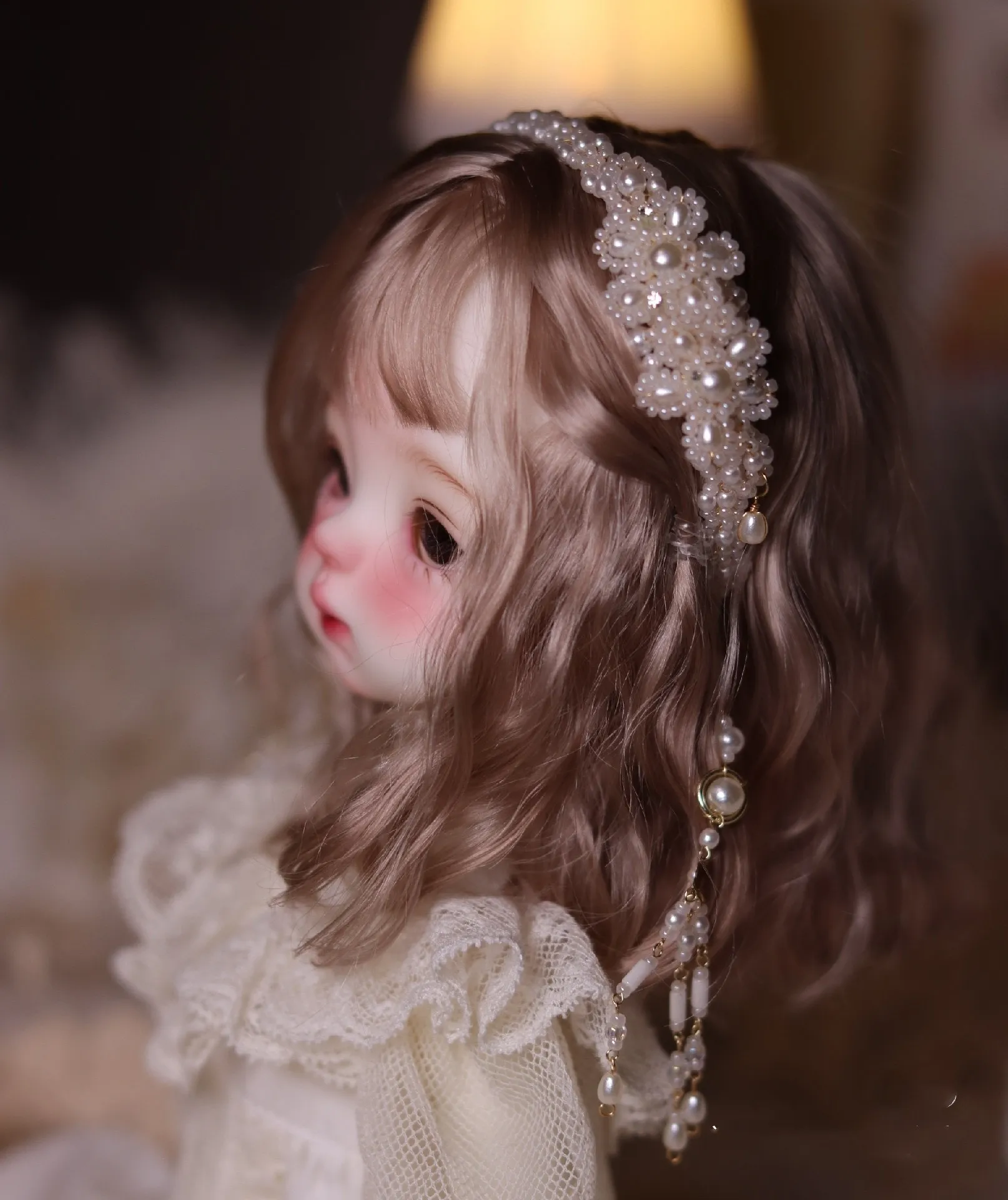 Doll Accessories 1/6 BJD Pearl Headband Crown Tiara Free Shipping