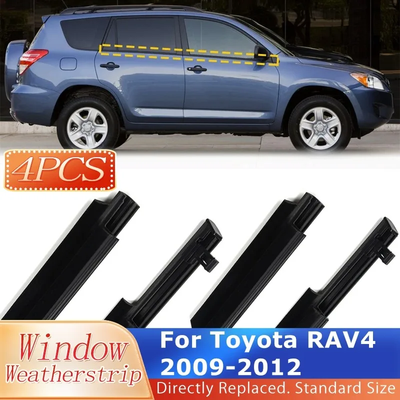 Window Weatherstrip For Toyota RAV4 2009-2012 Belt Trim Waterproof Front Rear Outer Windows Glass Sealing Rubber Strips