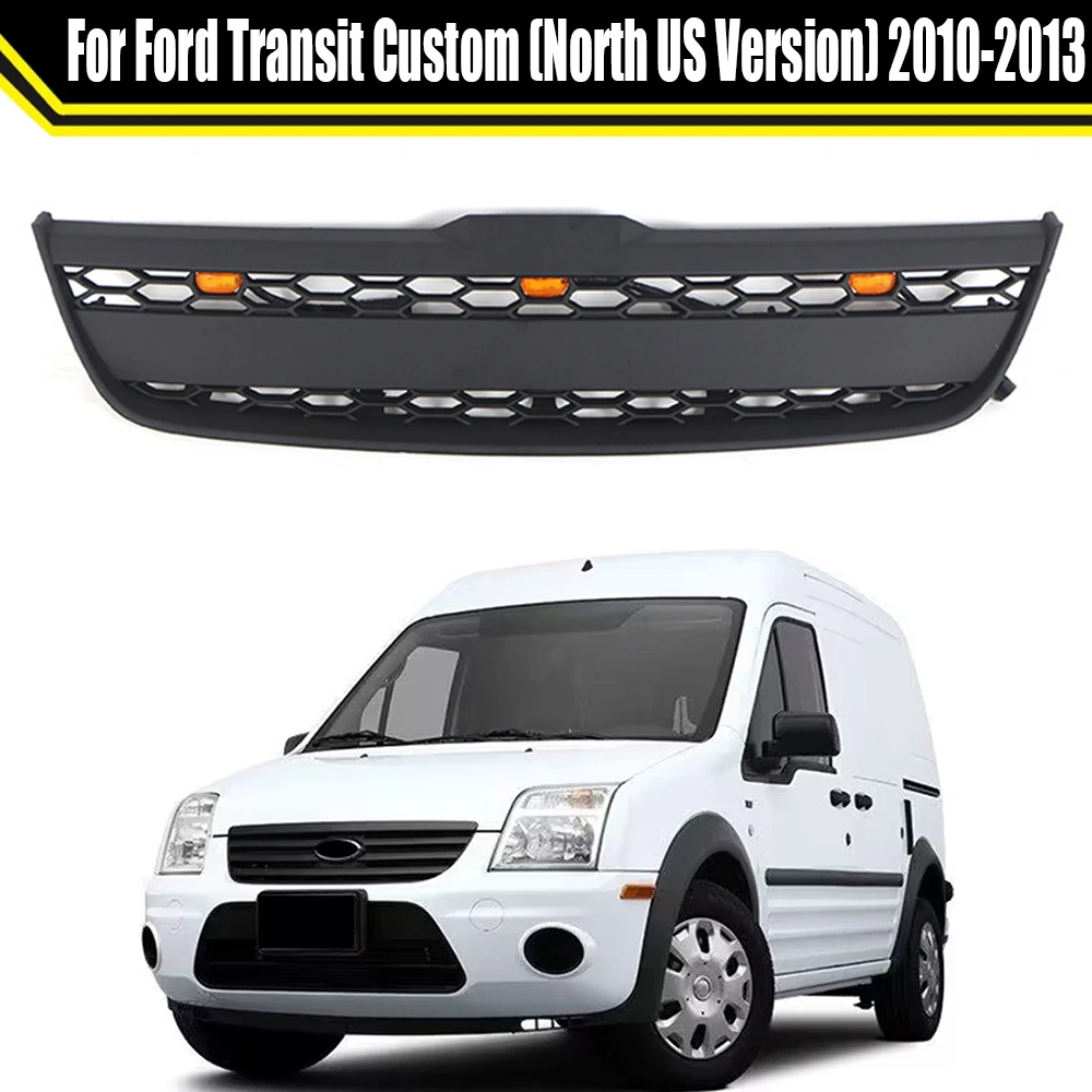 Racing Grill Grills For Ford Transit Custom (North US Version) 2010-2013 Auto Front Bumper Grille Upper Guard GridAccessories