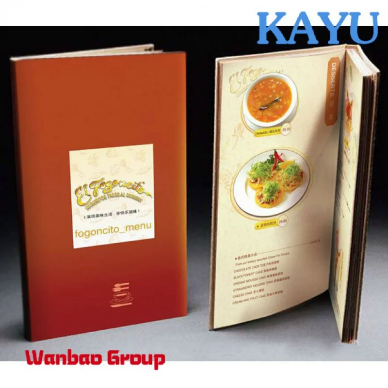 Custom  Customized High Quality Colored Book Restaurant Hotel Menu Printing Food Catalog Design Magazine Printing