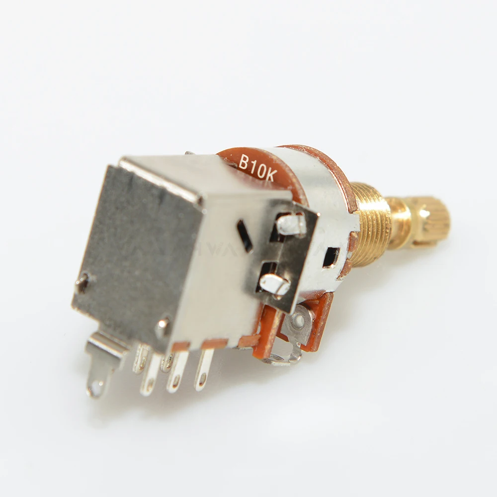 1pcs Guitar Push Pull Potentiometers Brass Long Split Shaft 18mm A250K B250K A500K B500K Control Pot Guitar Switch Guitar Parts