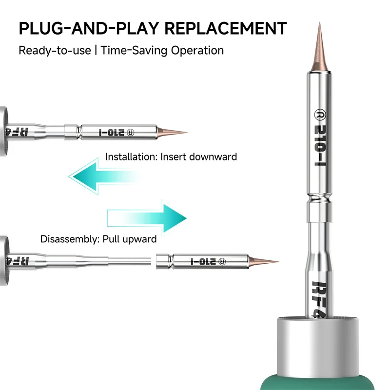 RF4 210T-A/B/C/D Anti-drop Locating Pin Plug And Play Solder Tip For CPU BGA Flex Jump Wire Rework Compatible JBC 210 Station