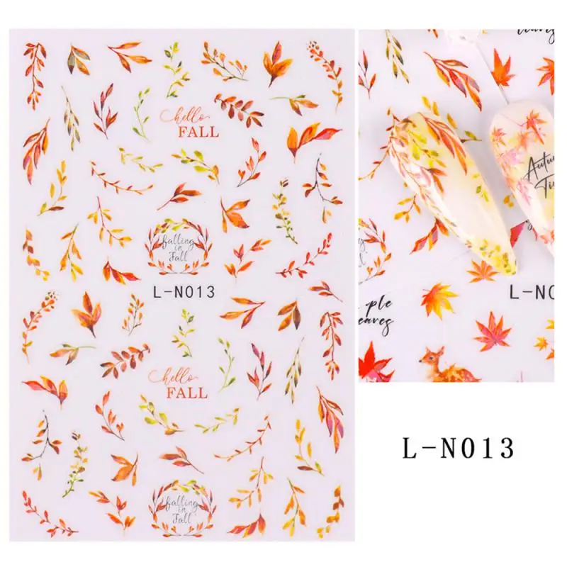 10/สติกเกอร์เล็บInsฤดูใบไม้ร่วงและฤดูหนาวMaple Leaf Ginkgo Leafฟักทองเห็ดเฮเซลนัทกาวสติกเกอร์เล็บ