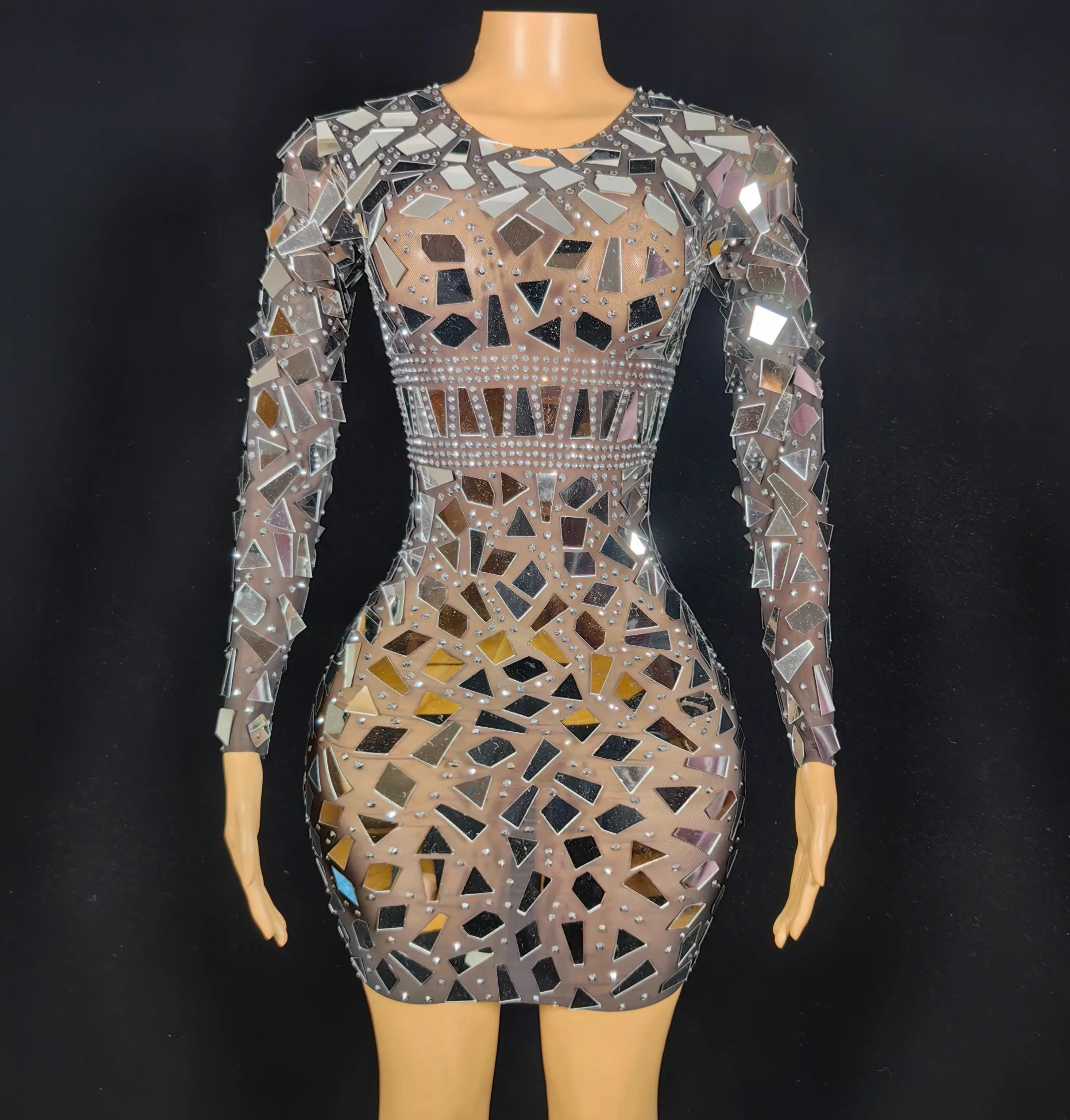 Женские роскошные черные яркие сетчатые облегающие мини-платья из плексигласа с вышивкой лепестков, прозрачные клубные вечерние платья для особых случаев