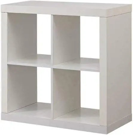 

and Gardens Bookshelf Square Cabinet 4-Cube Organizer White