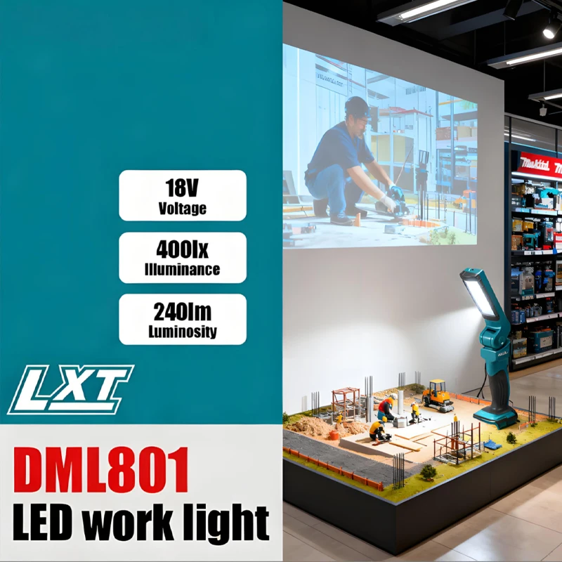 

Makita DML801 18V Indoor Outdoor Work Lights Rechargeable Ultra Bright Lights LXT Lithium-Ion Cordless 12 LED Flashlight Only