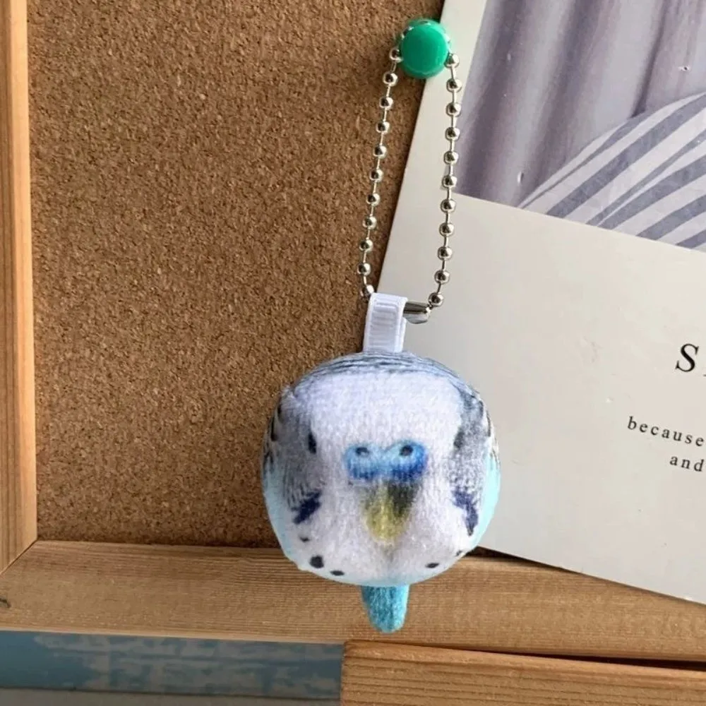 Bag Charm Plush Parrot Keychain Hanging Keyring Kawaii Soft Square Parrot Pendant Simulation Mini Parrot Cube Plush Keychain