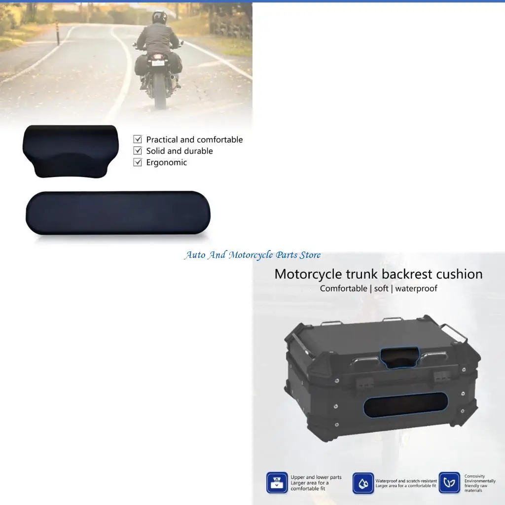 

P9FD Ergonomic Backrest Luggage Cushion Pad for 22L Motorcycle Tail Rear Top Case Box Secure Comfortable Passenger Experience