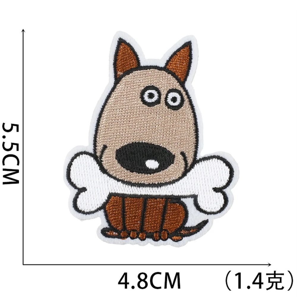 1pcs Patch Dog Love Stickers Iron On Patches for Clothing Sewing Embroidery Fusible Applique Badge Decoration Stripes