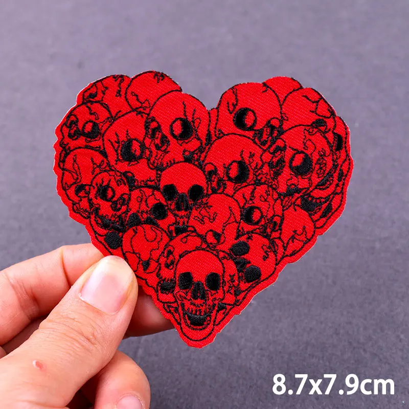 Poison Skull Patches Punk Iron On Patches For Clothing thermoadhesive patches DIY Applique Embroidery Patch For Jacket Badge