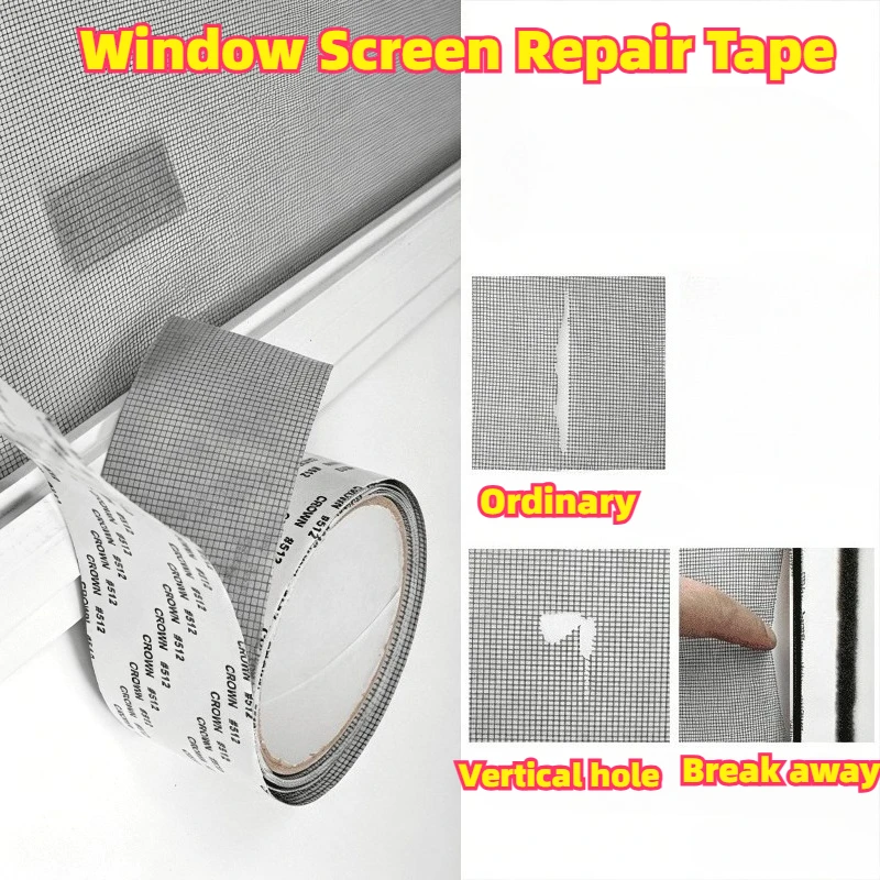 Insect Screen Mosquito Net Mosquito Window Screen Repair Tape Self-Adhesive Repair Patch Anti-Insect Fly Mesh Broken Holes Tape
