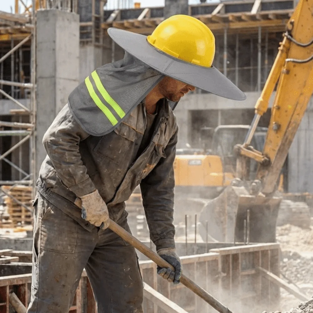 Protecting the Neck Mesh Hard Hat Sun Shield Breathable UV Protection Reflective Cap Cover Reflective Stripe Hat Cover Gardening