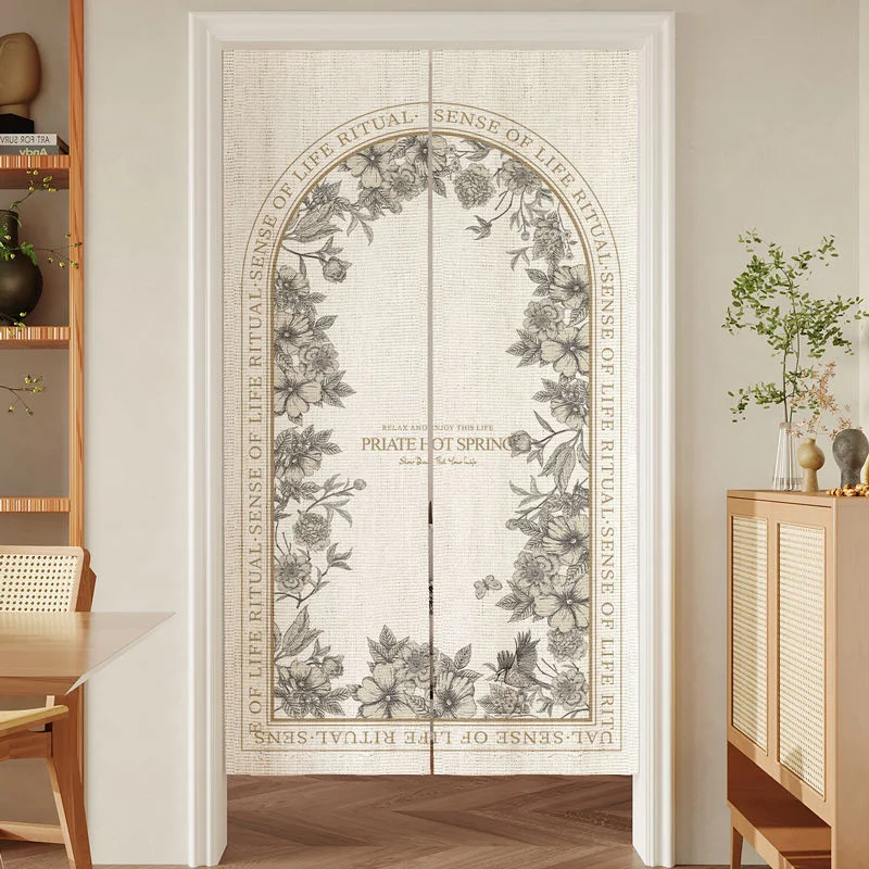 American Cotton Linen Door Curtain, Bedroom Partition Curtains, Kitchen Shelter, Entrance Tapestry, Wall Hanging Decor