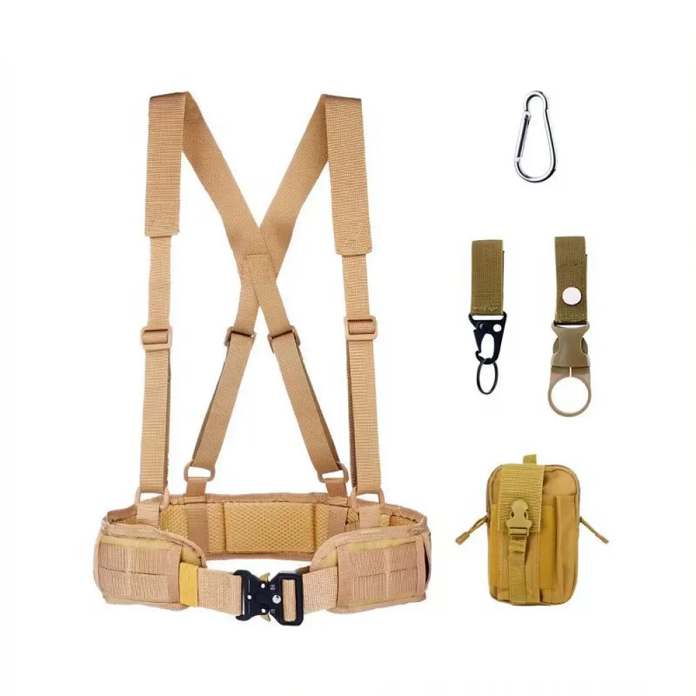 Tactical Waist Belt Molle System Modular Padded Support Combat Harness Durable Canvas Gear For Hunting Field Activities
