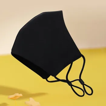 Masque imprimé en pur coton noir pour hommes et femmes, Prot...