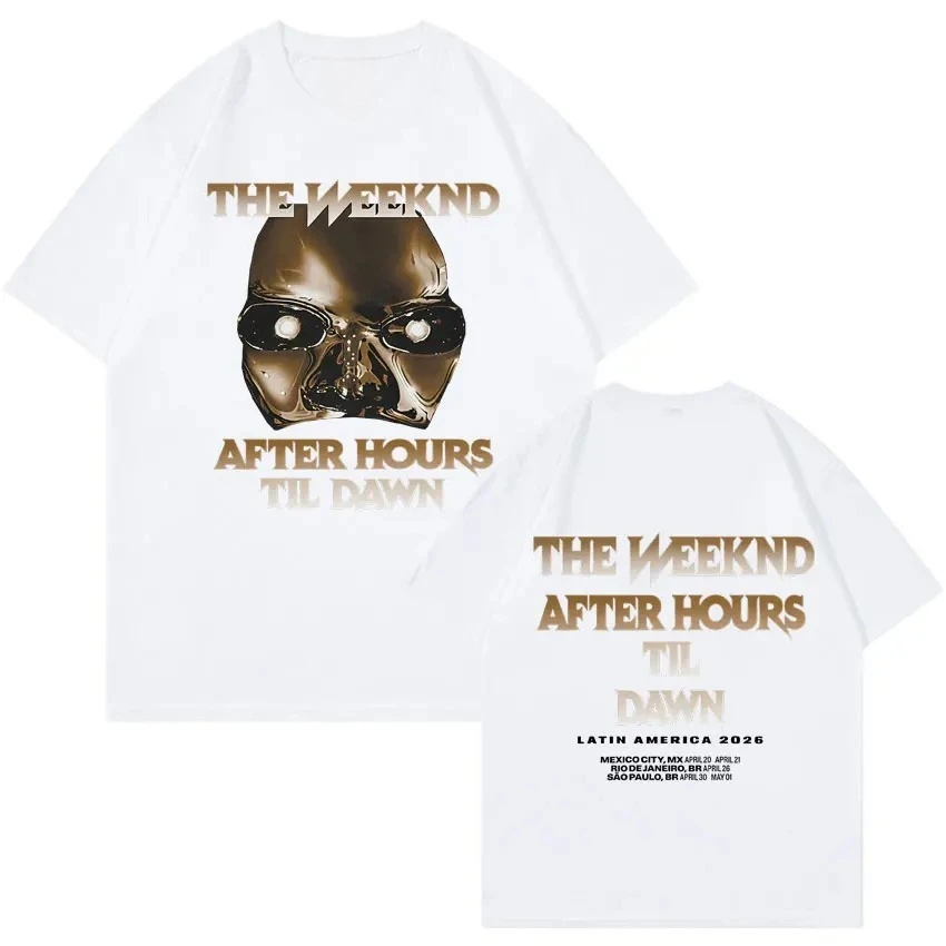Unisex Streetwear Hip-hop Short-sleeved Shirt The Weeknd After Hours Til Dawn Latin 2026 Printed Casual Short-sleeved T-shirt