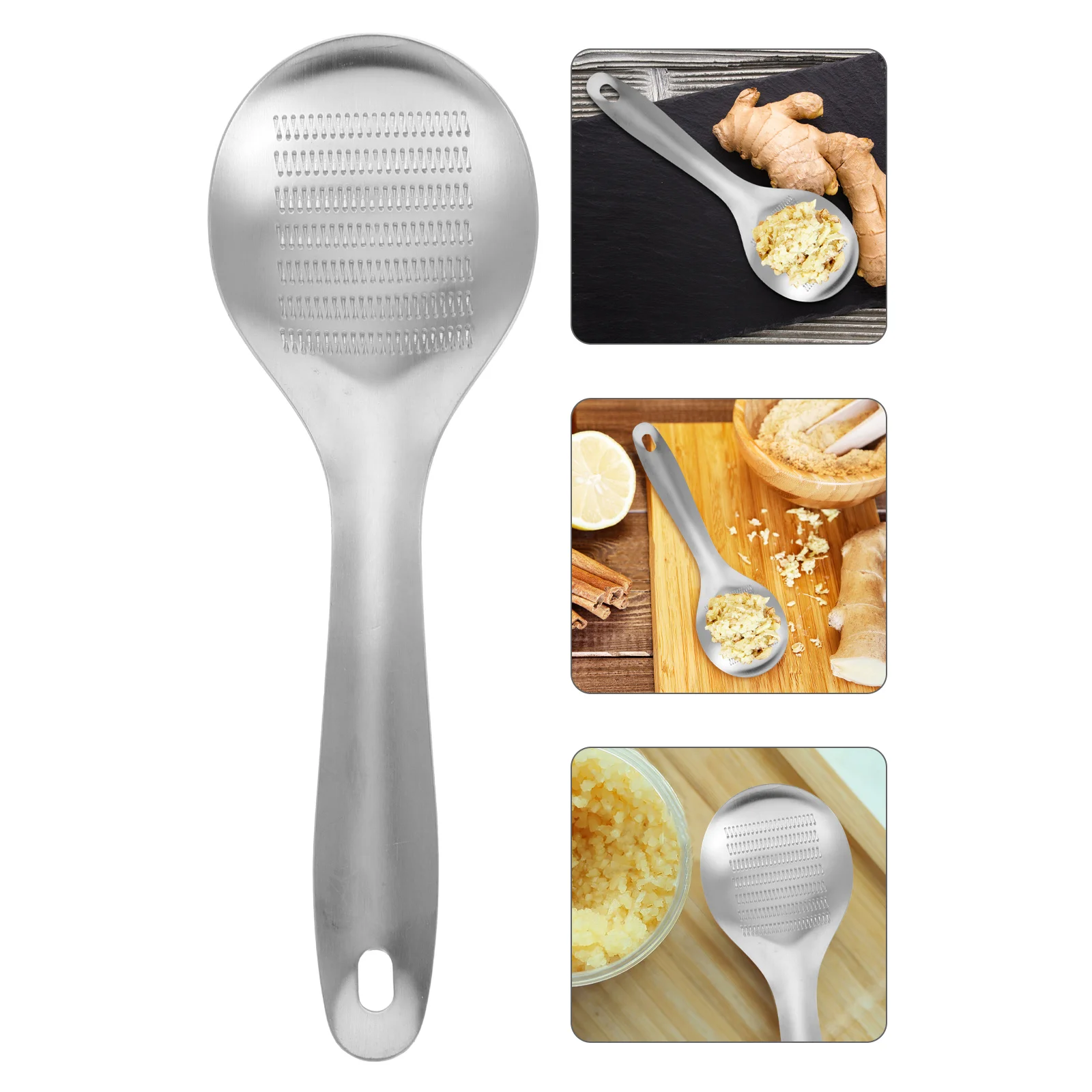 

4Pcs Stainless Steel Ginger Grater Spoon Multifunctional Garlic Cheese Chocolate Crusher Kitchen Tool Cooking Gadget